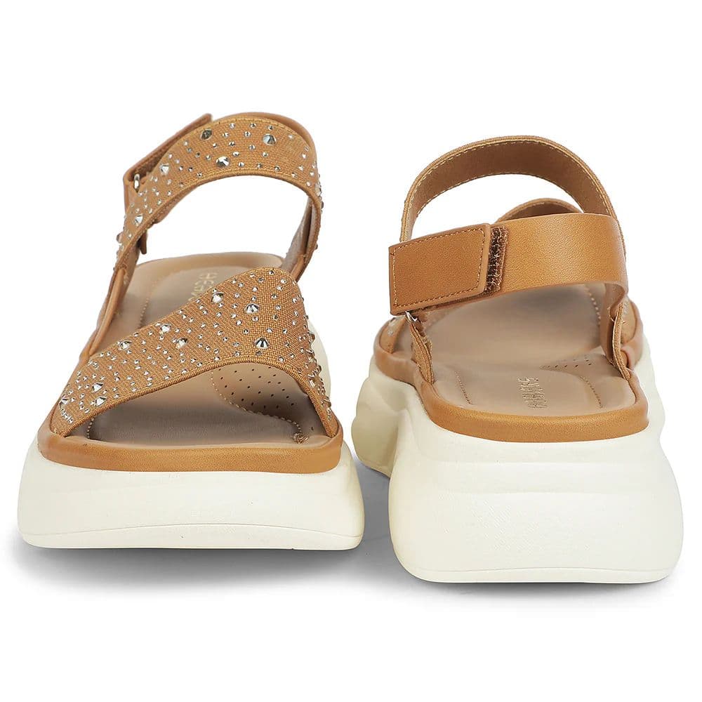 Healers Tan Casual Flat Sandal for Women ZQ-XYSN-08 by Liberty — photo 6