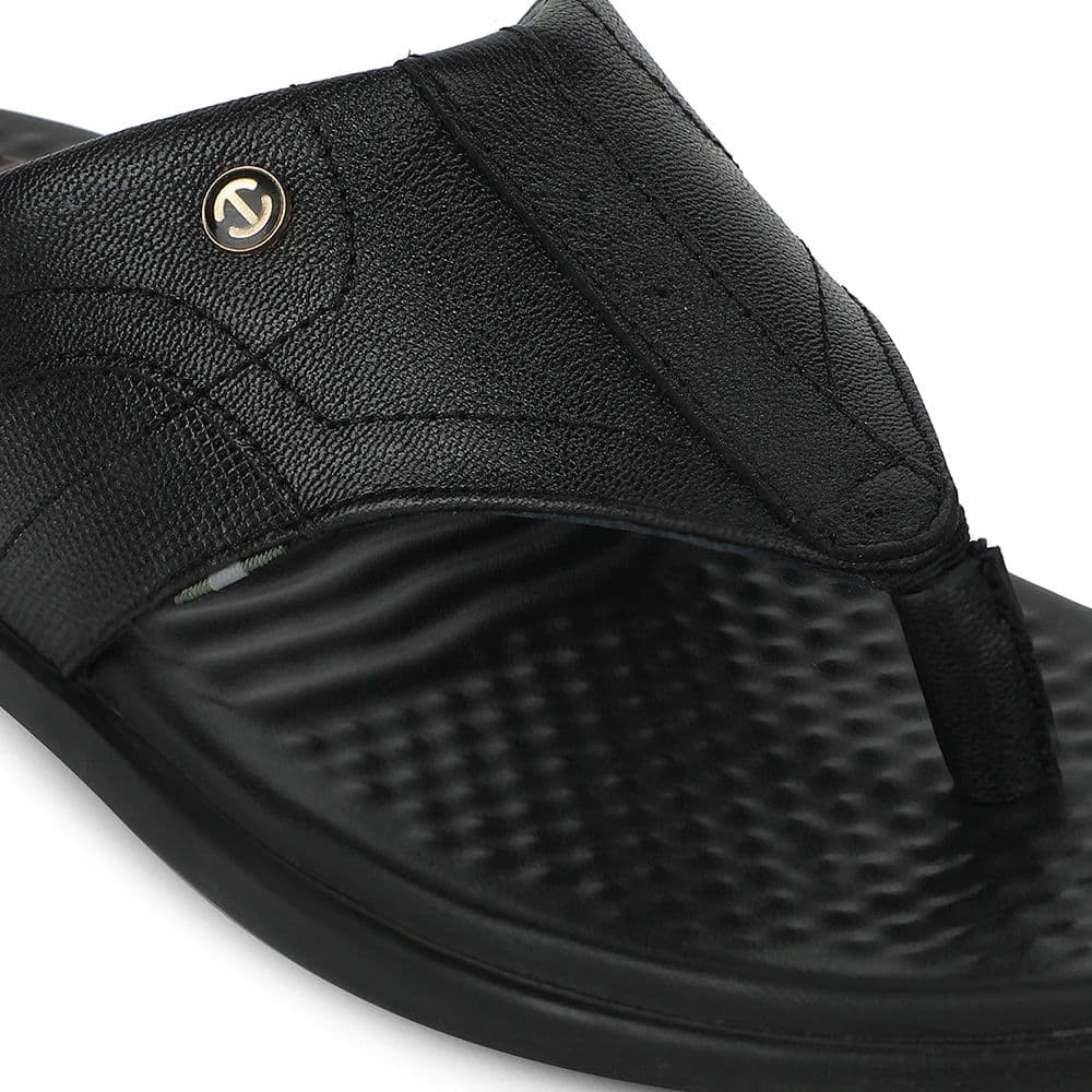 Healers Black Casual Slipper For Men RELIEF-1 By Liberty — photo 5
