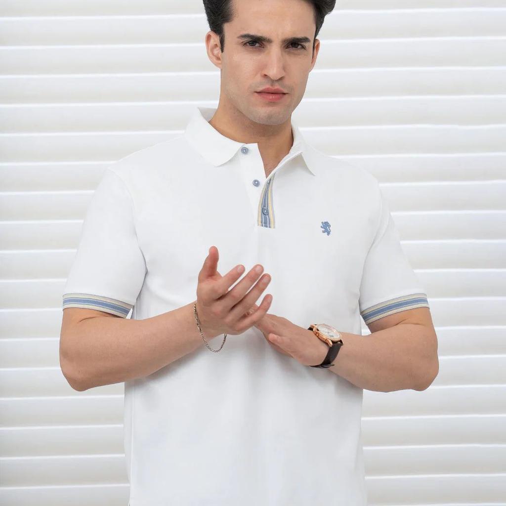 T Shirts for Men in White | Polyester Polo T Shirt
