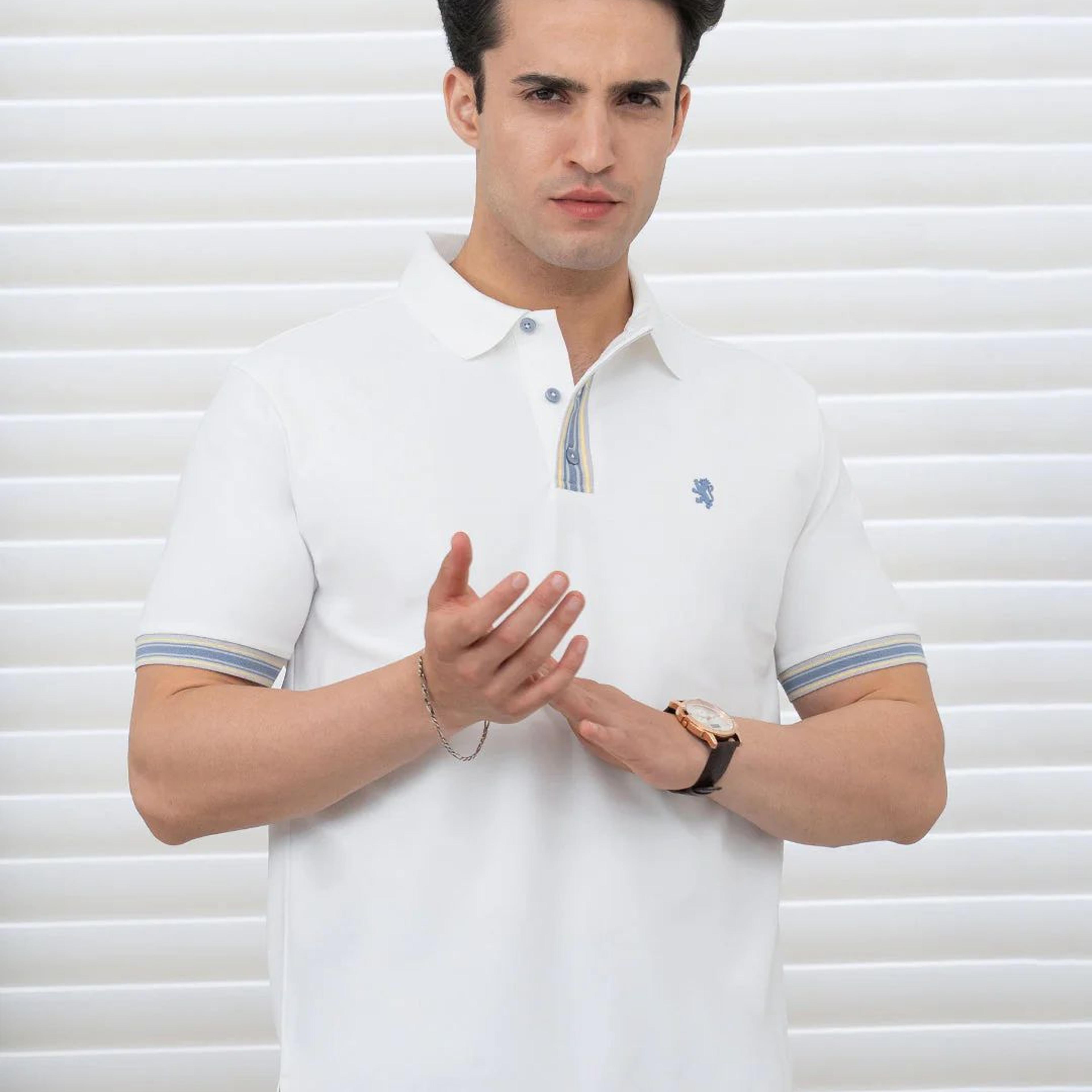 T Shirts for Men in White | Polyester Polo T Shirt