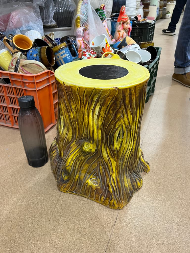 Yellow Tree Trunk Table | Furniture | Wood | Yellow