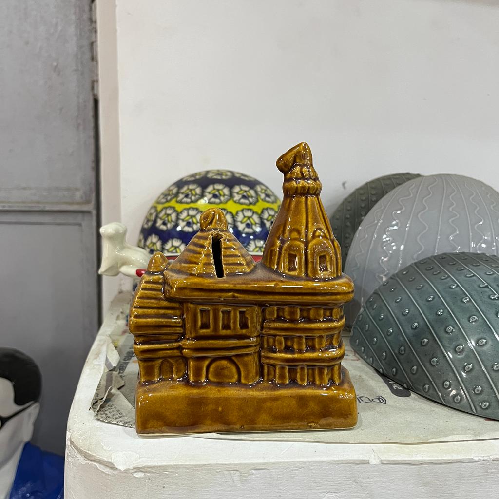 Vase with Designs | Decorative | Ceramic | Yellow and Blue