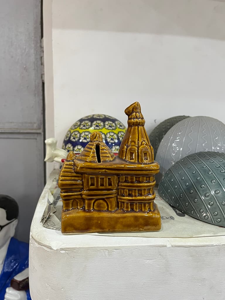 Vase with Designs | Decorative | Ceramic | Yellow and Blue