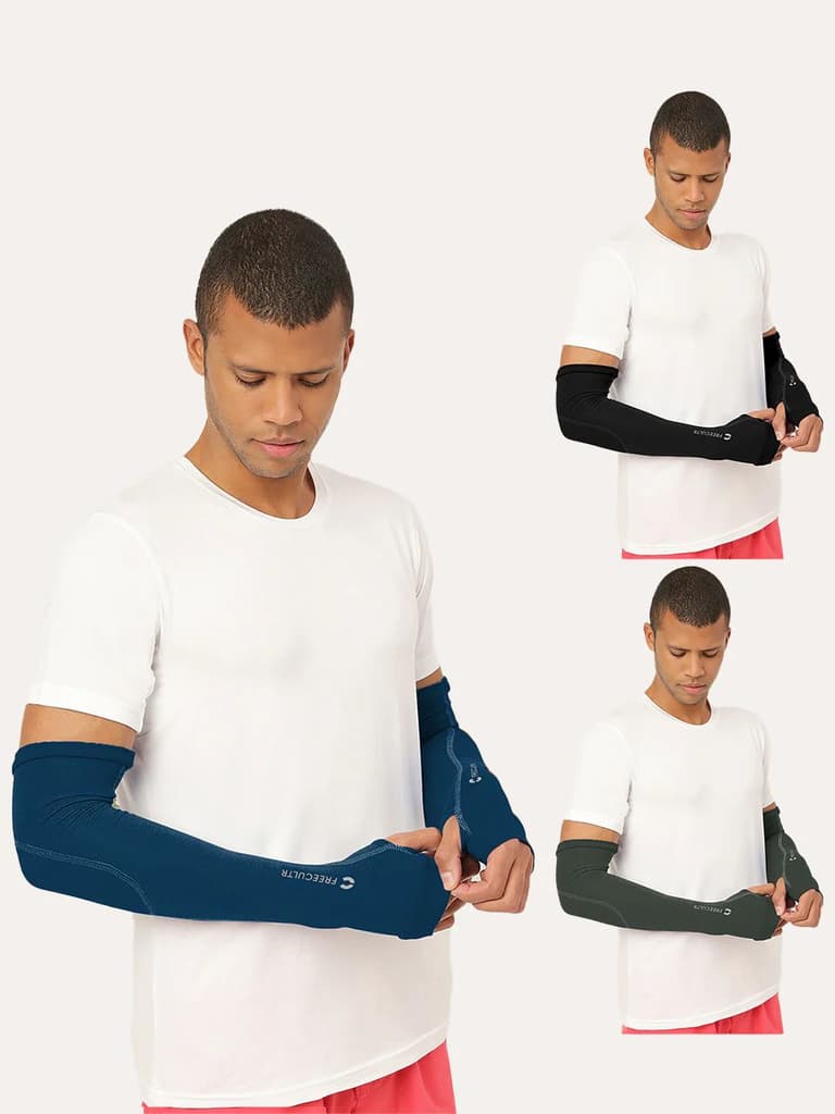 Golden Arm Sleeves (Pack of 3) — Sapphire Blue; Black; Black Forest Green