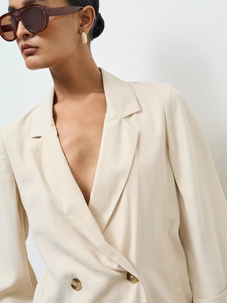 Wardrobe Cream Solid Blazer — photo 3