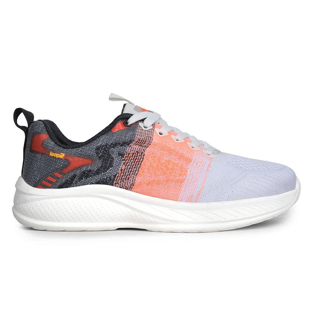 Leap7x White Sports Lacing Running Shoes For Men DREPON-1E By Liberty — photo 2
