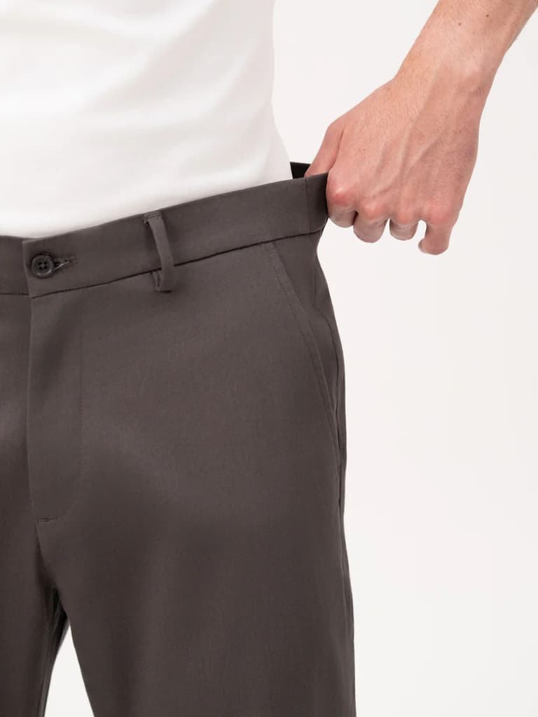 Ashvane Grey Relaxed Fit Stretch Chinos for Men — photo 5