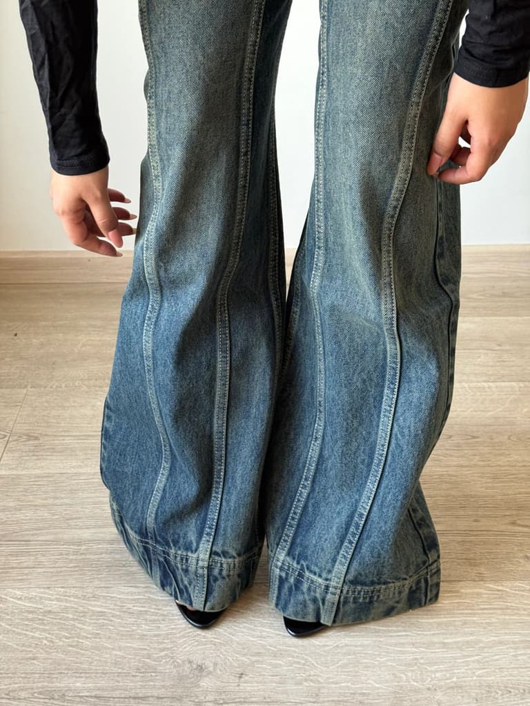 Tinted Vintage Washed Wide Leg Baggy Jeans — photo 2