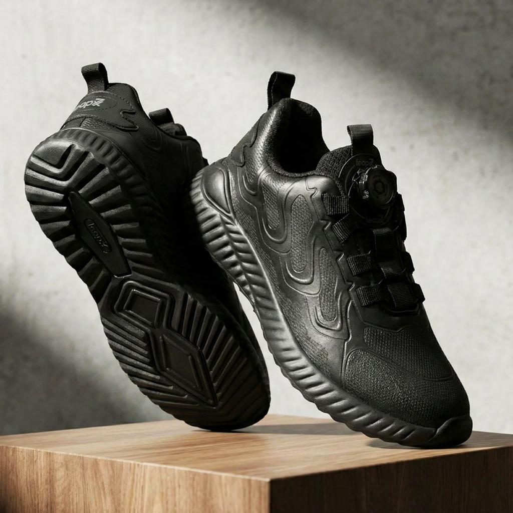 LEAP7X Black School Non Lacing Walking Shoes for Kids NITKID-20E by Liberty — photo 3