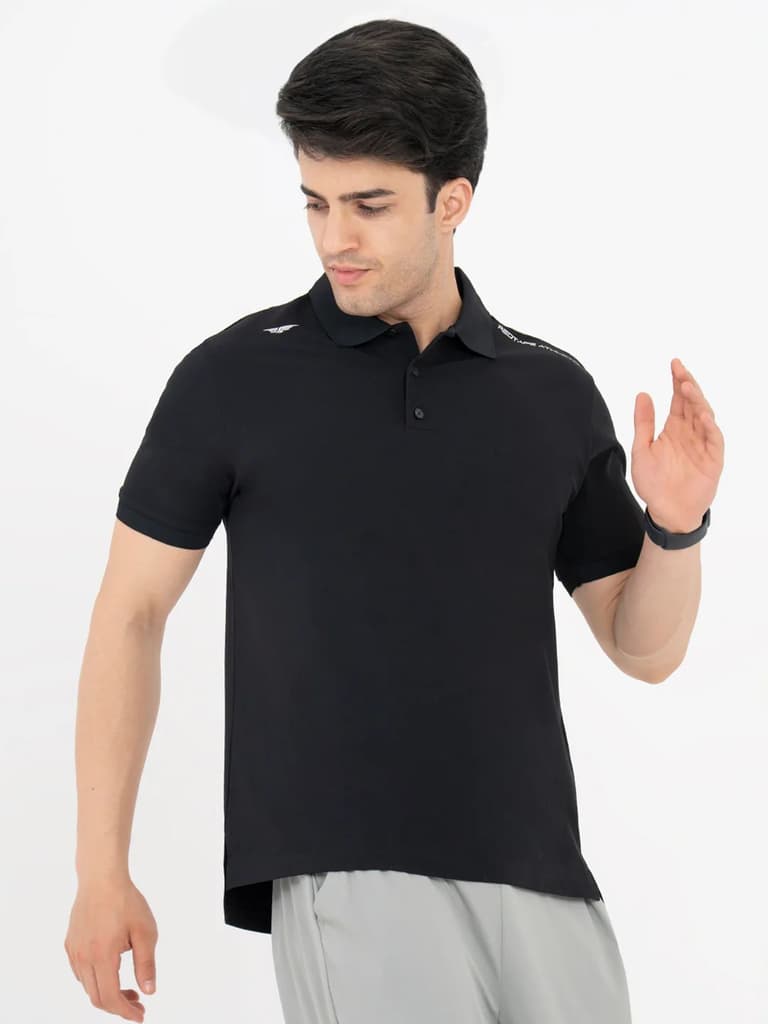 T Shirts for Men in Black | Printed Polo T Shirt — photo 5