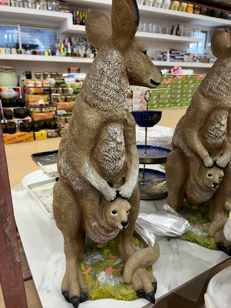 Kangaroo Family Statue | Sculpture | Bronze | Brown and Tan