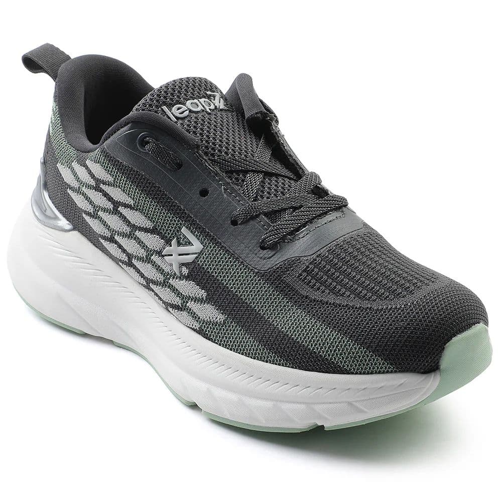 Leap7x Dark Grey Lacing Sports Walking Shoes For Kids OUTER-01 By Liberty — 2/34 / Dark Grey