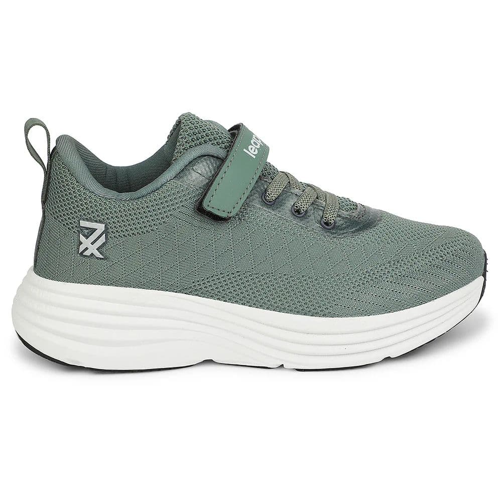 LEAP7X Olive Green Sports Non Lacing Walking Shoes for Kids COVER-04 by Liberty — photo 2