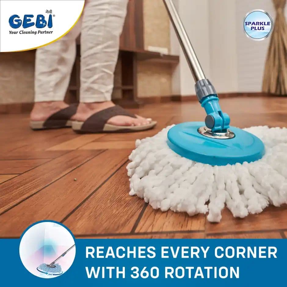 Gebi Extendable Handle/ Stick Rod with Microfiber Refill for Spin Mop — photo 2