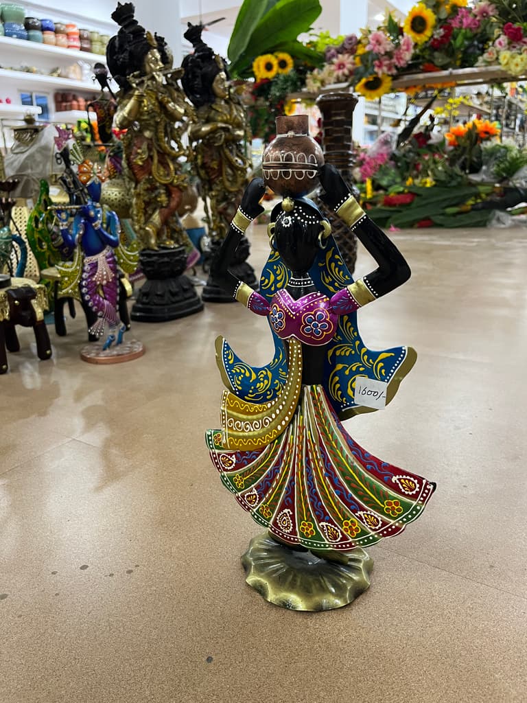 Colorful Statue of a Woman | Sculpture | Bronze | Blue, Gold, Purple, Green, Orange, Yellow