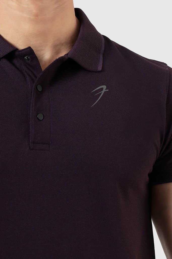 Aura Polo T-shirt Plum — photo 3