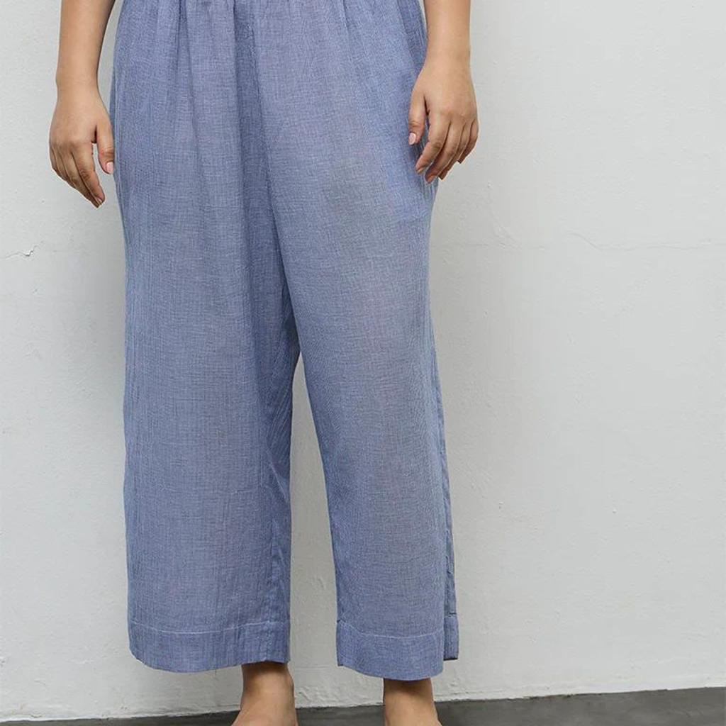 Diza Blue Checkered Pants