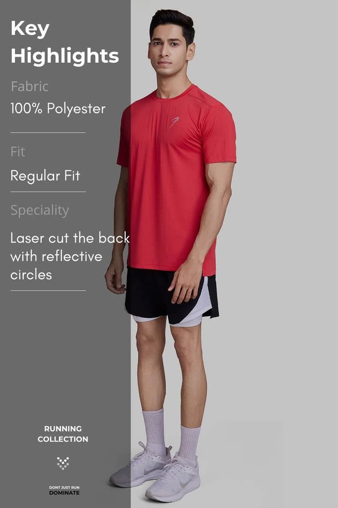 Laser Cut Running T-shirt Red — photo 8