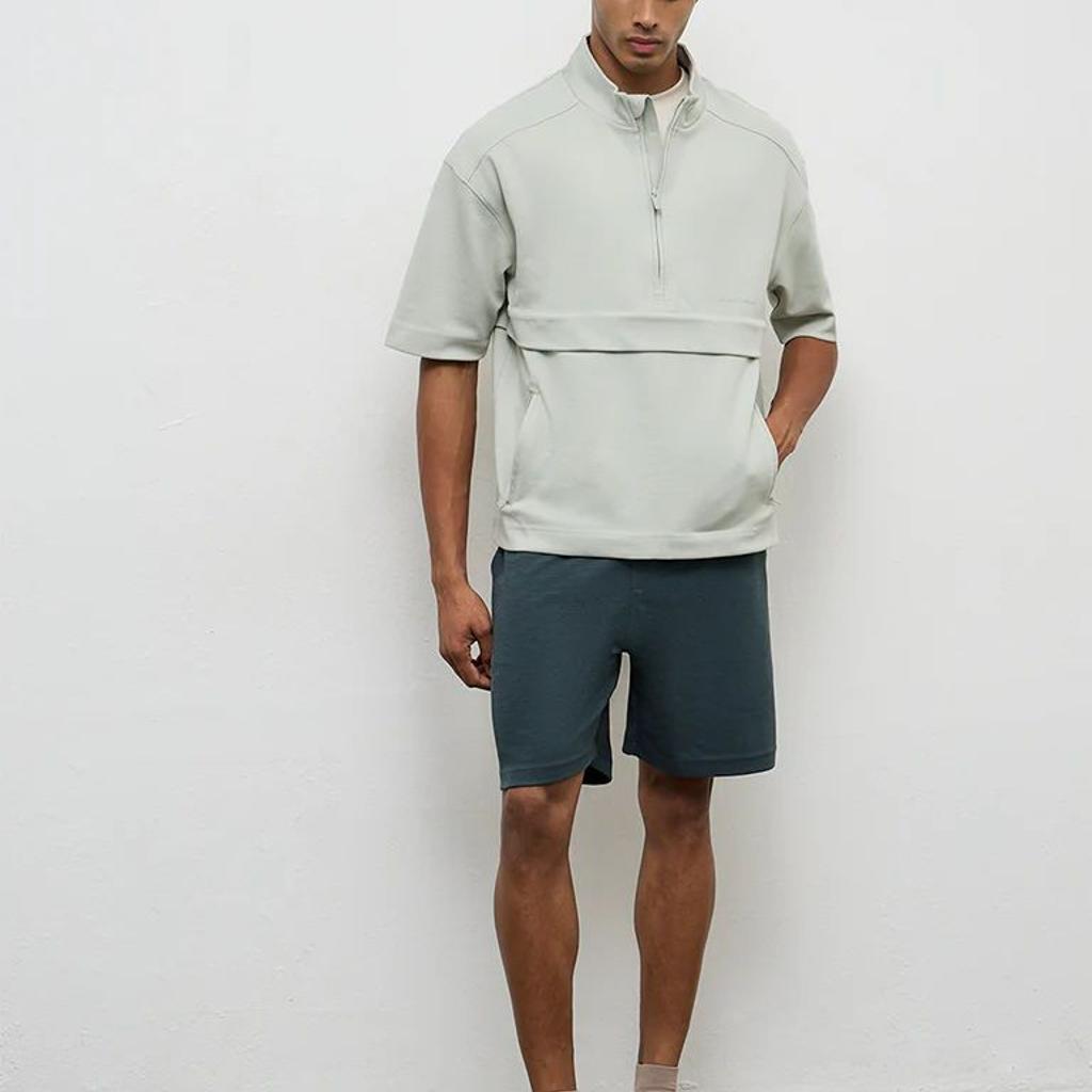 Nuoflexx Mint Relaxed-Fit Cotton-Blend Quarter-Zip Sweatshirt