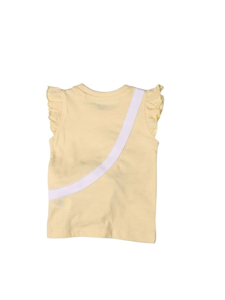 HOP Kids Girls Light Yellow Pouch Design Cotton Top — photo 4