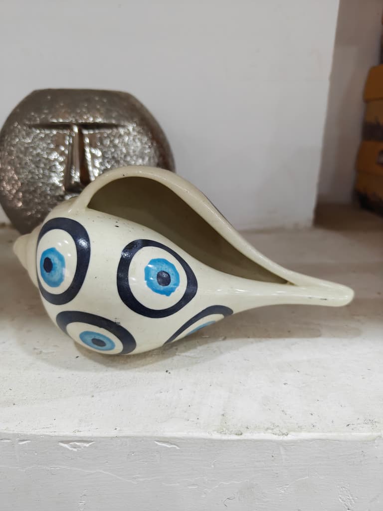 Blue Eye Shell | Decorative | Ceramic | Blue