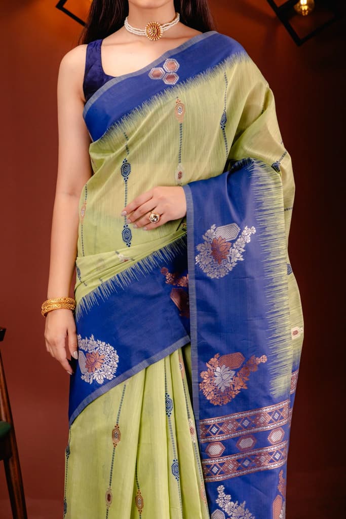 Mimosa Women's Woven Design Banarasi Style Art Silk Saree With Blouse Piece : SA00001795PSFREE — photo 3