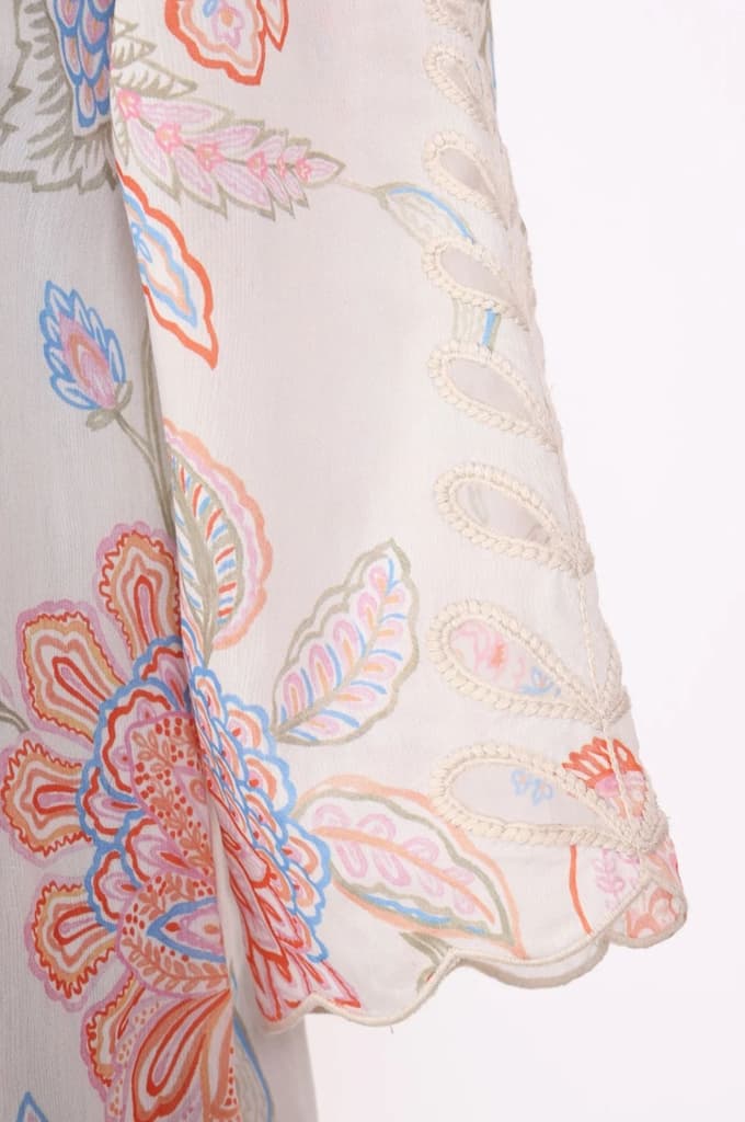 Off-White Schiffily Embroidered Floral Straight Kurta — photo 7