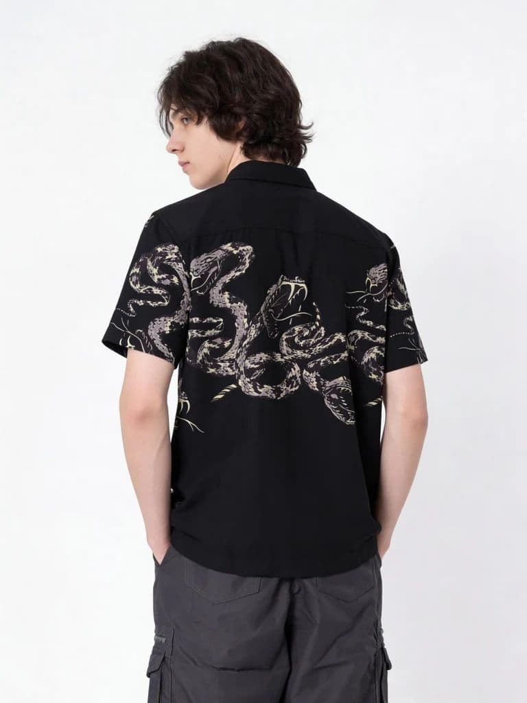 Y&F Kids Boys Black Printed Shirt — photo 2