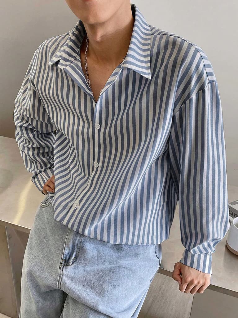 Modern Stripe Collared Shirt — photo 9