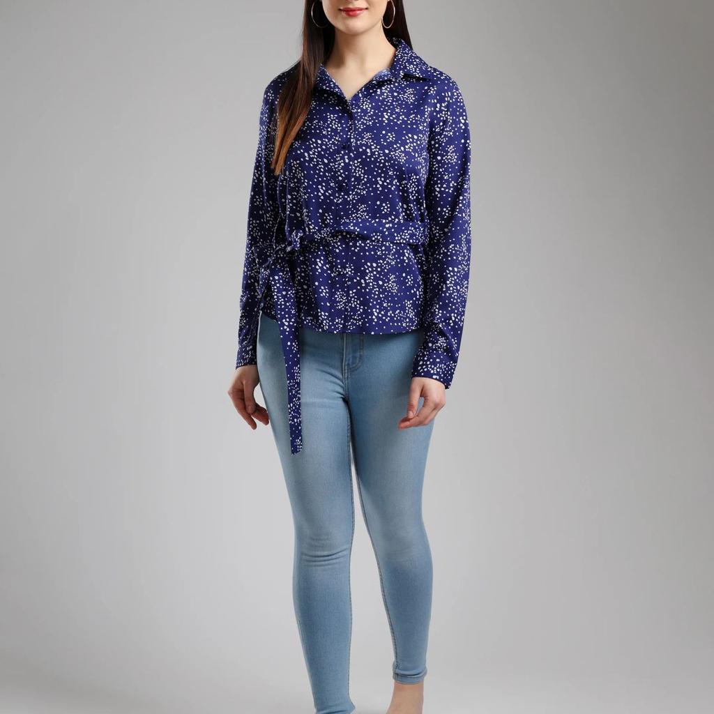Zivara chic printed shirt - Navy