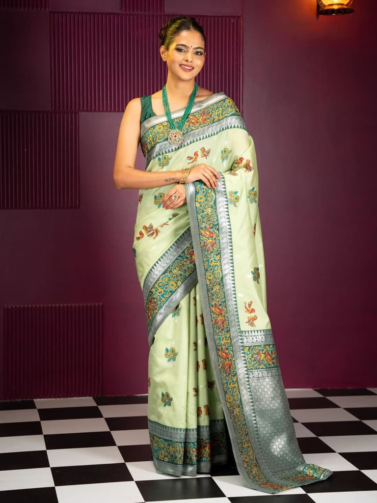 Mimosa Women's Woven Design Banarasi Style Art Silk Saree With Blouse Piece : SA00001992PSFREE — photo 2