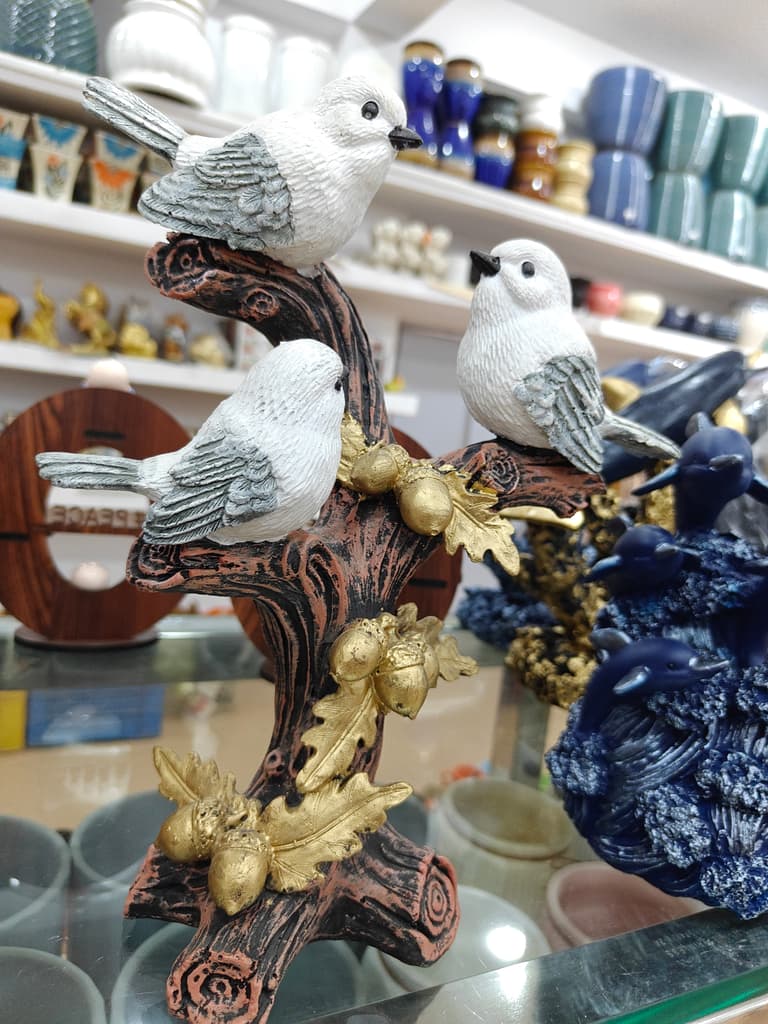 White Bird Figurine | Decorative | Porcelain | Gold Leaf