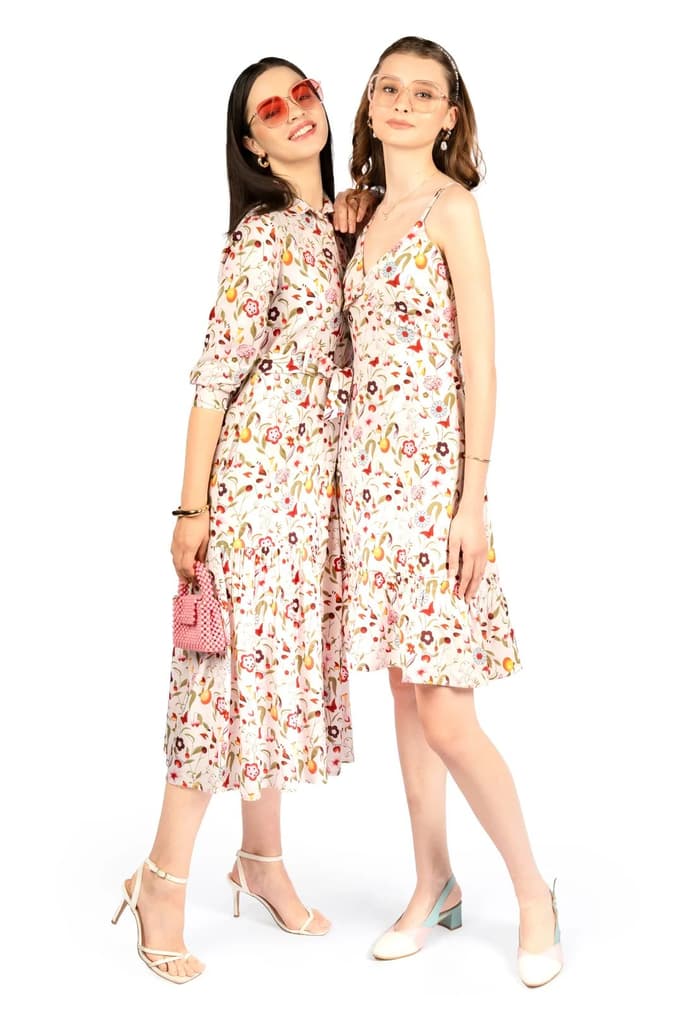 Multicolour Sleeveless Floral Dress — photo 6