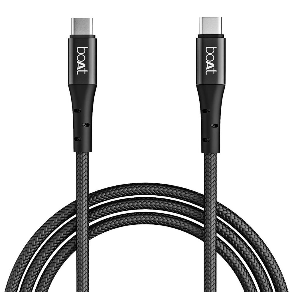 boAt C300 Fast Charging Cable | Charging Cable with 480 Mbps Data Transfer, 1.5m Cable Length, 10,000+ Bend Lifespan