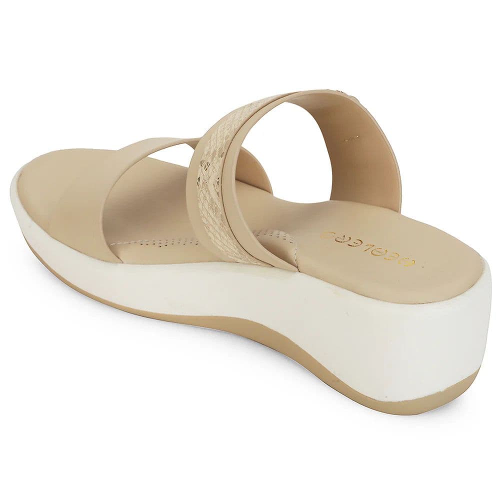 Healers Beige Casual Wedge Heel Sandal For Women SSAL-8 By Liberty — photo 4