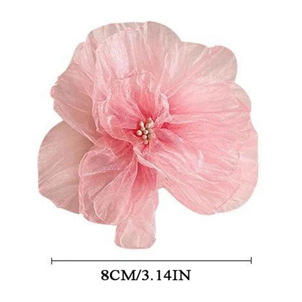 Camellia Flower Organza Hair Clip For Women — photo 3