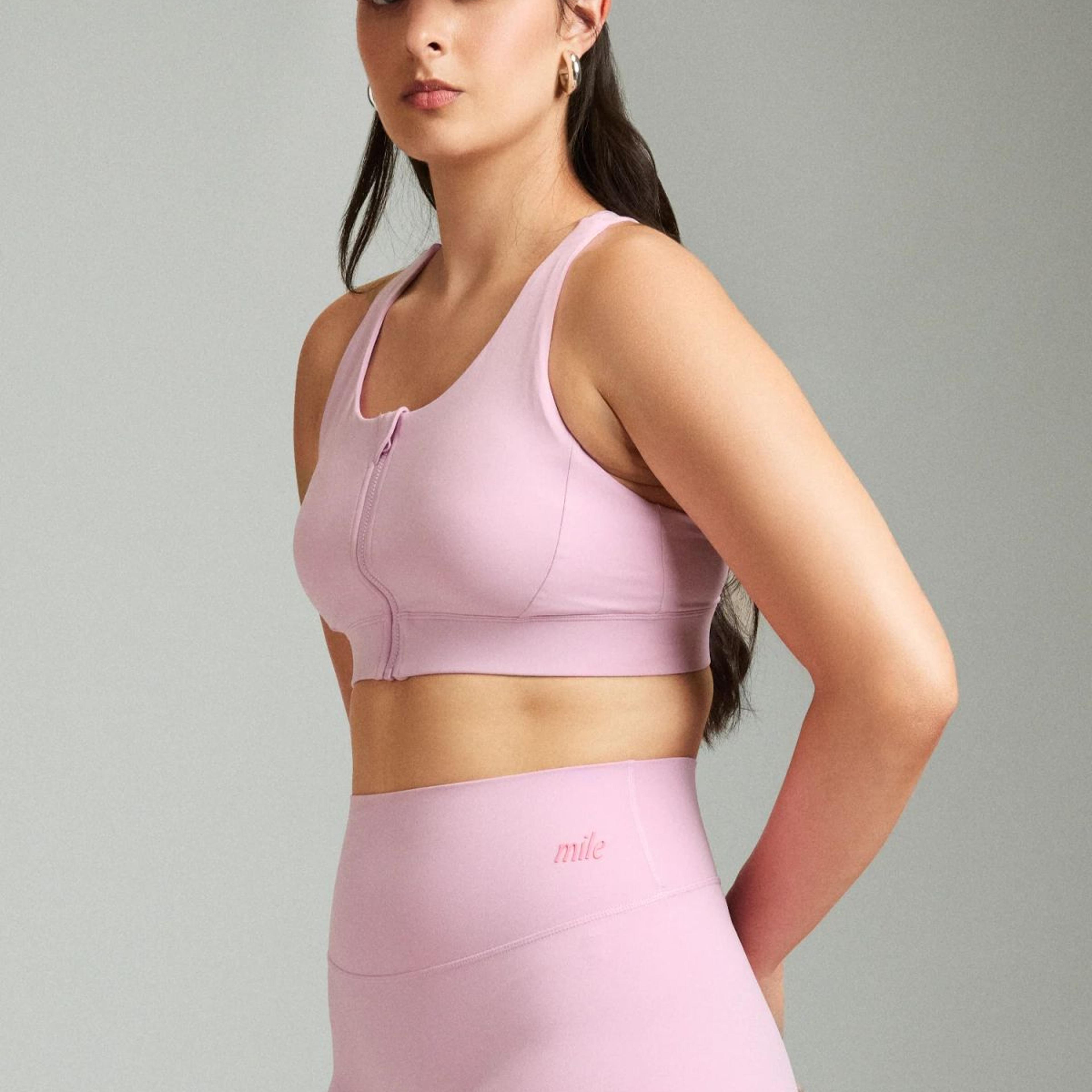 Bubblegum LevelUp Front Zip Sports Bra