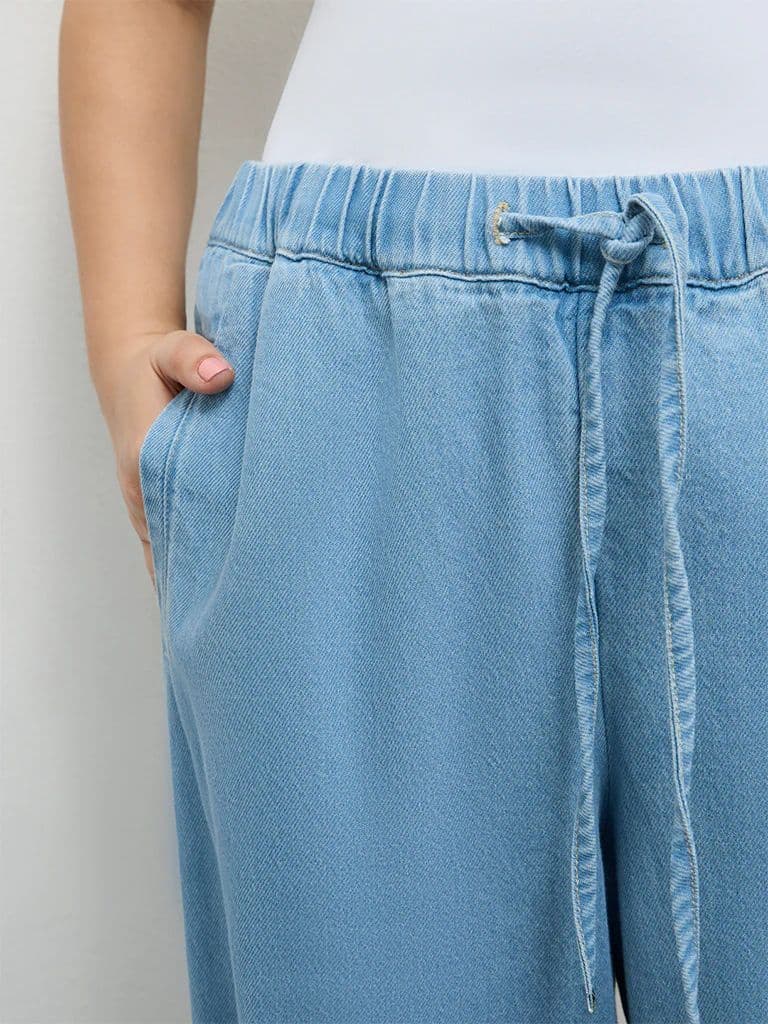 Gia Light Blue High-Rise Denim Pants — photo 3