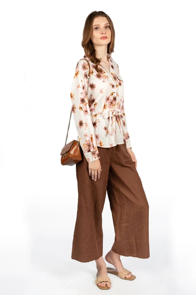 Floral Breeze Off-White Georgette Shirt