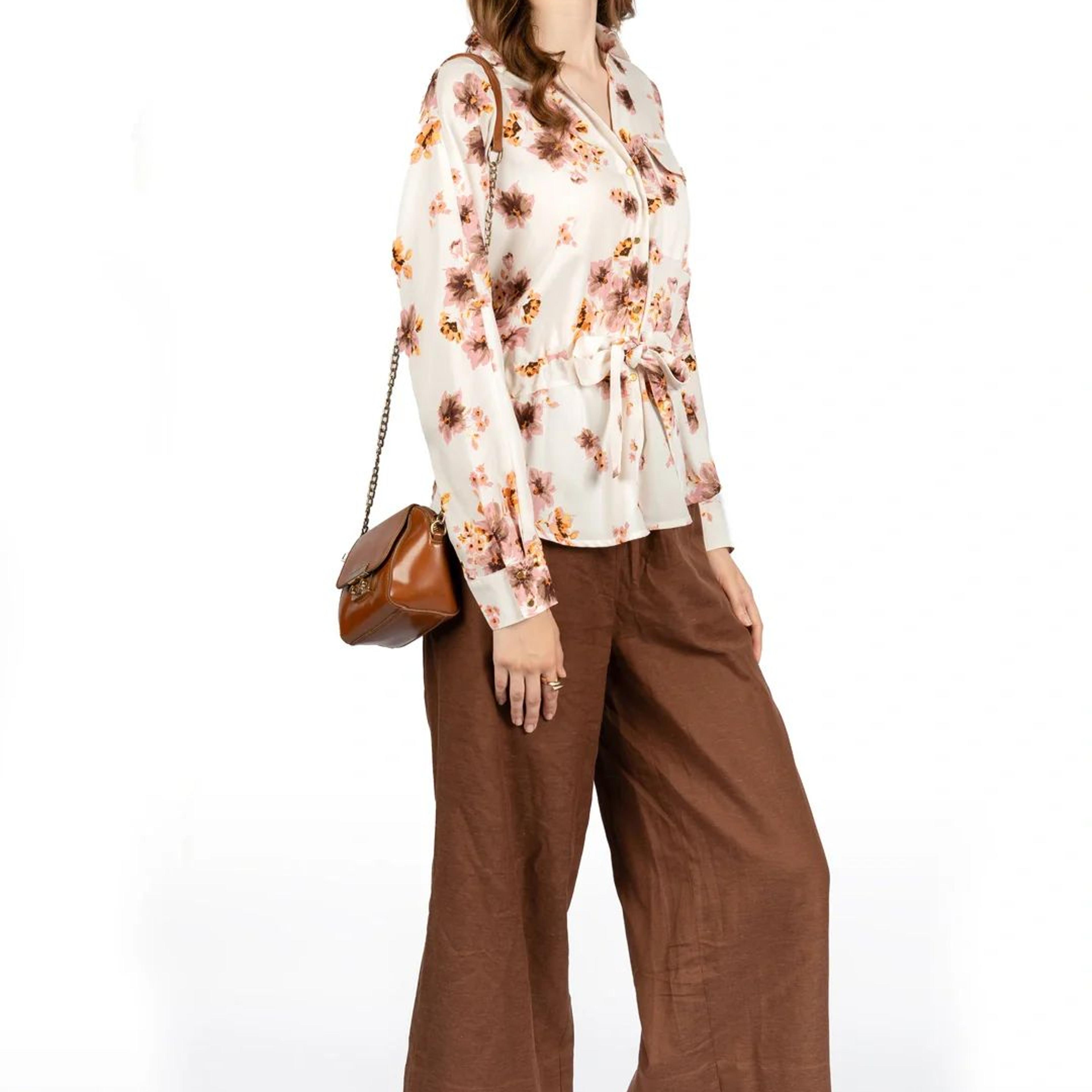 Floral Breeze Off-White Georgette Shirt