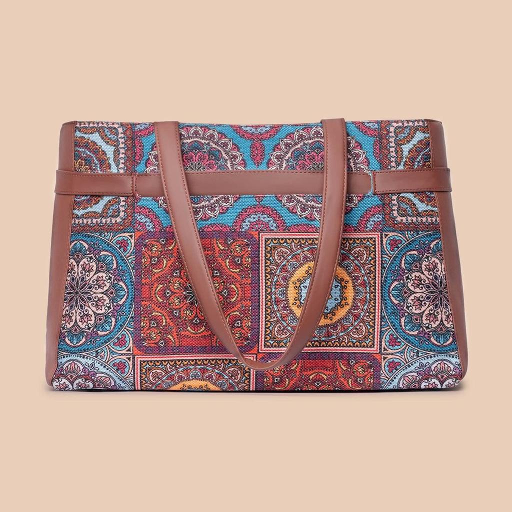 Multicolor Mandala Print - Statement Office Bag & U-Shaped Sling Bag Combo — photo 3