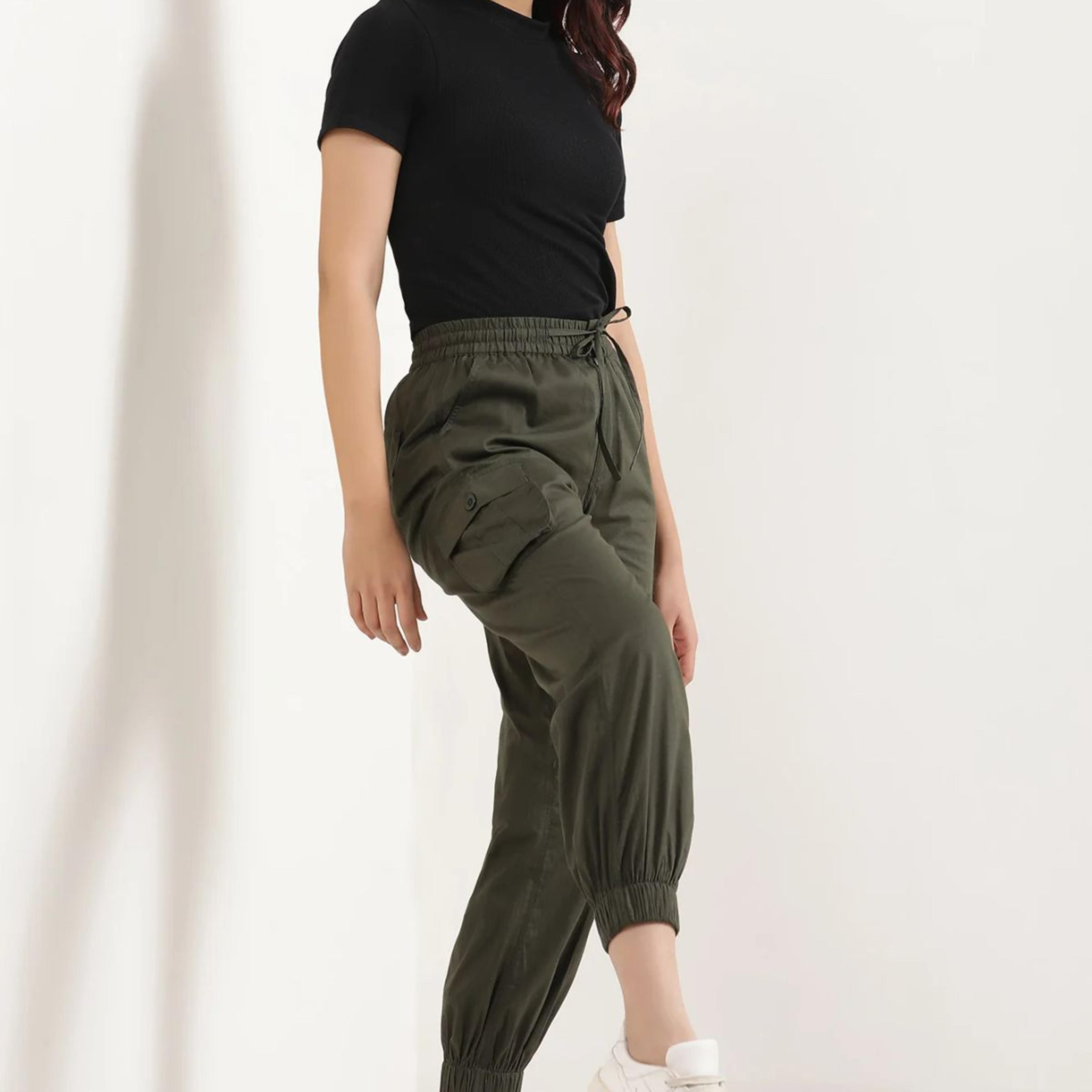 Green Six Pocket Cargo Paants