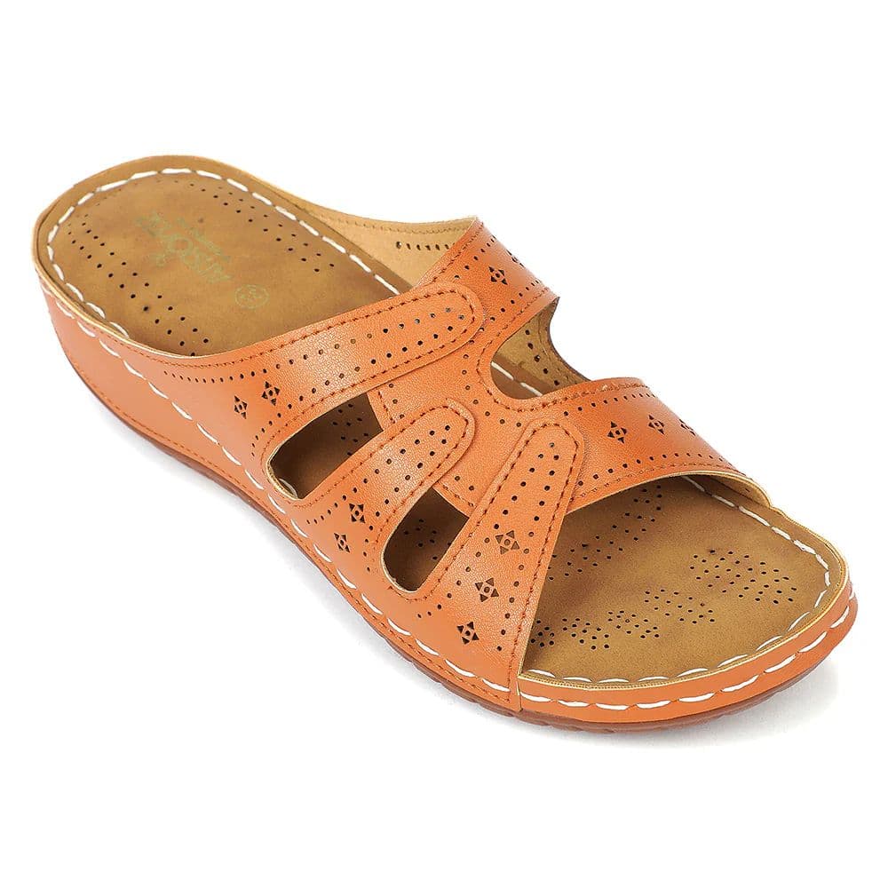 Senorita Tan Casual Flat Sandal for Women AGL-152E by Liberty — 3/36 / Tan