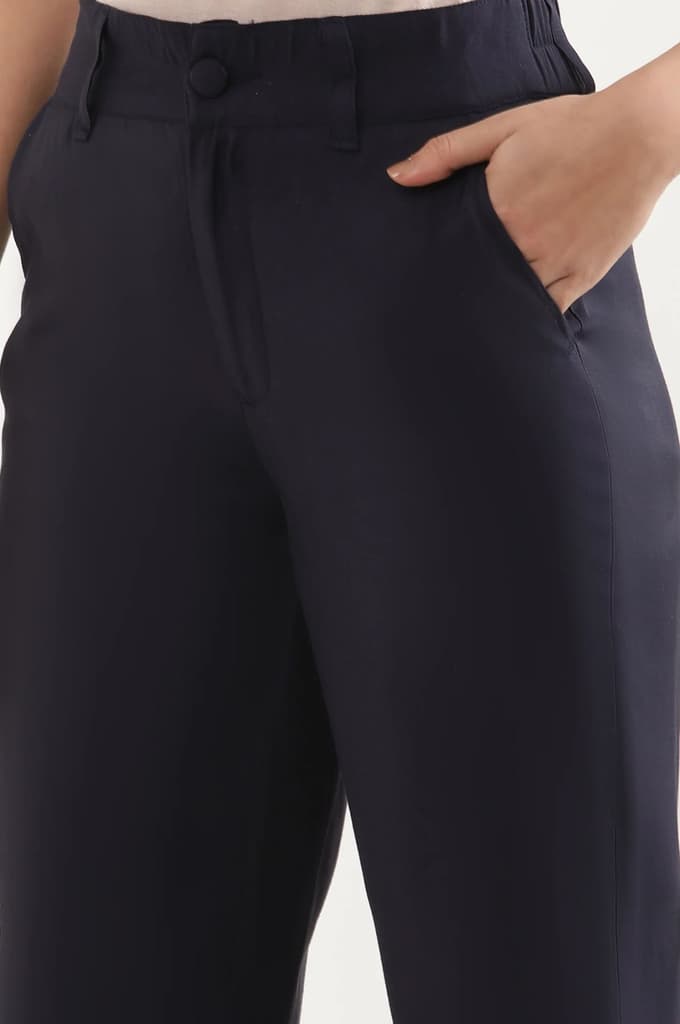 Blue Boot Cut Fir Straight Pants — photo 7