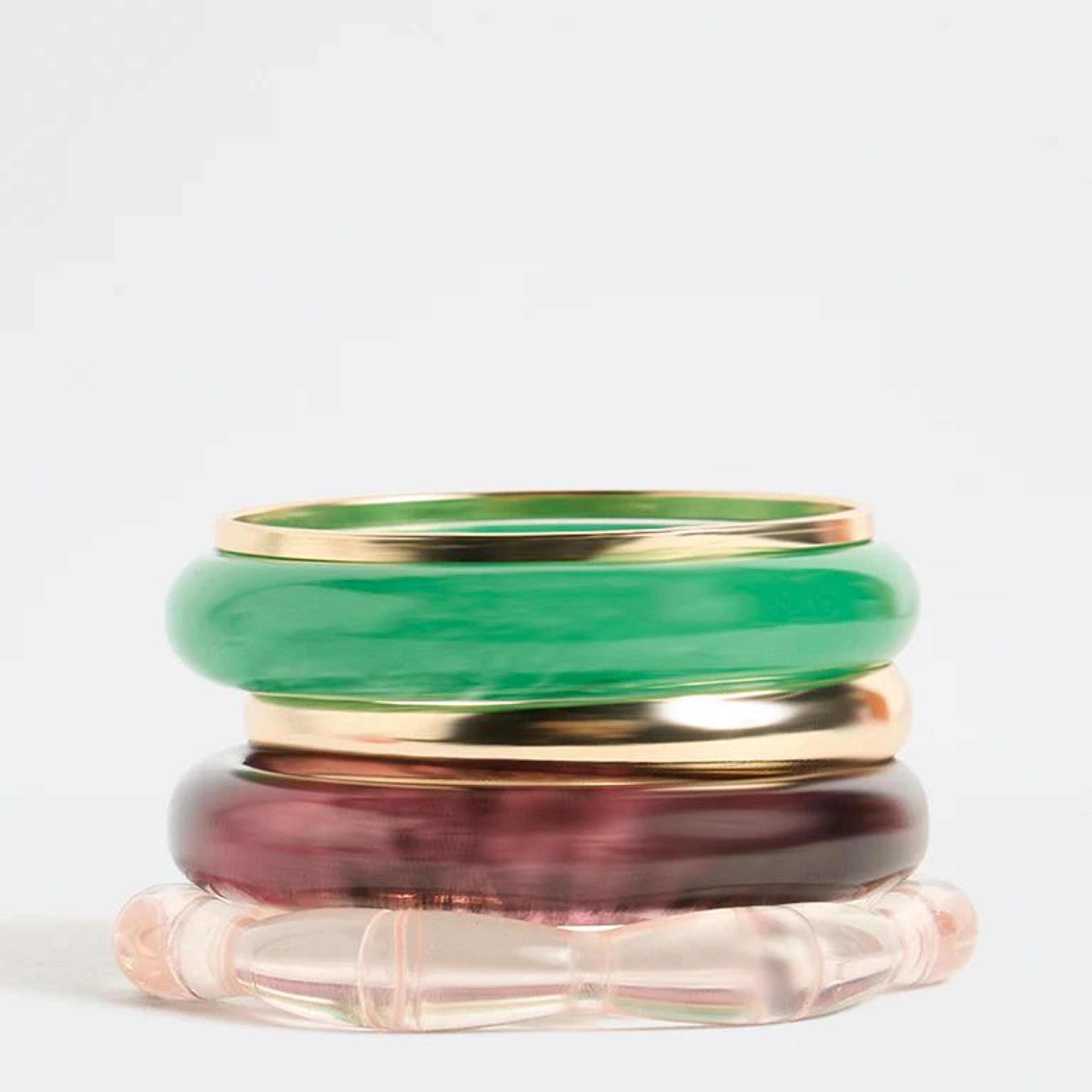 Westside Accessories Multicolour Resin and Metal Bangles - Pack of 5