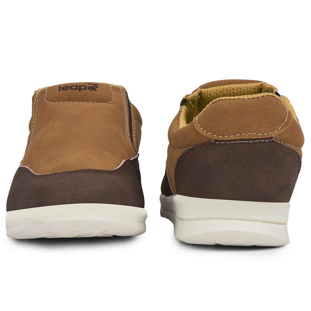 Leap7x Camel Casual Non Lacing Sneakers For Men FRINKS-2E By Liberty — photo 6