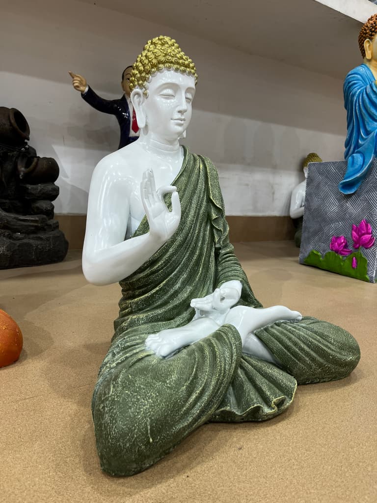 Buddha Statue | Sculpture | Bronze | Green