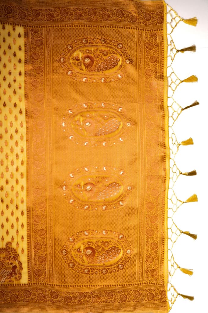 Mimosa Women's Woven Design Banarasi Style Art Silk Saree With Blouse Piece : SA00001809GDFREE — photo 7