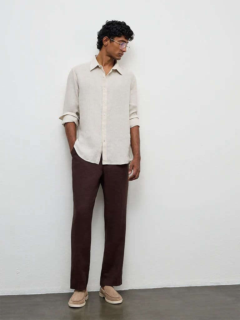 Ascot Beige Relaxed-Fit Linen Shirt — photo 2