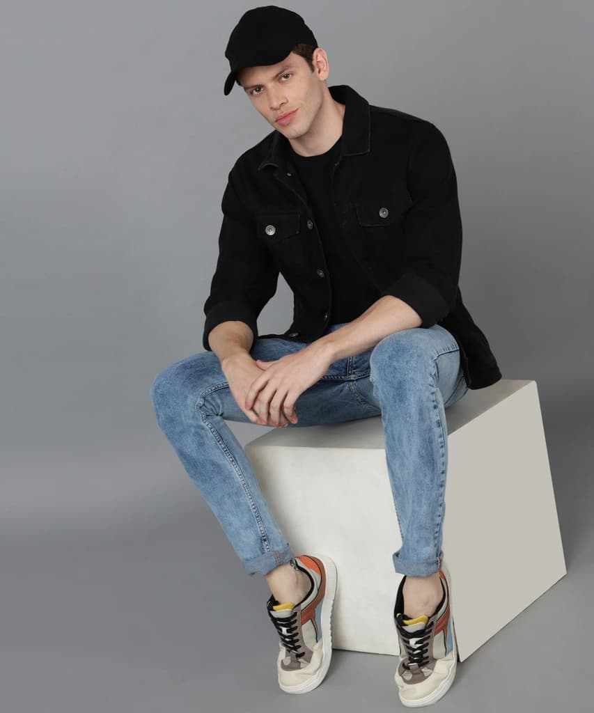 Men's Light Blue Skinny Fit Washed Jeans Stretchable — photo 4